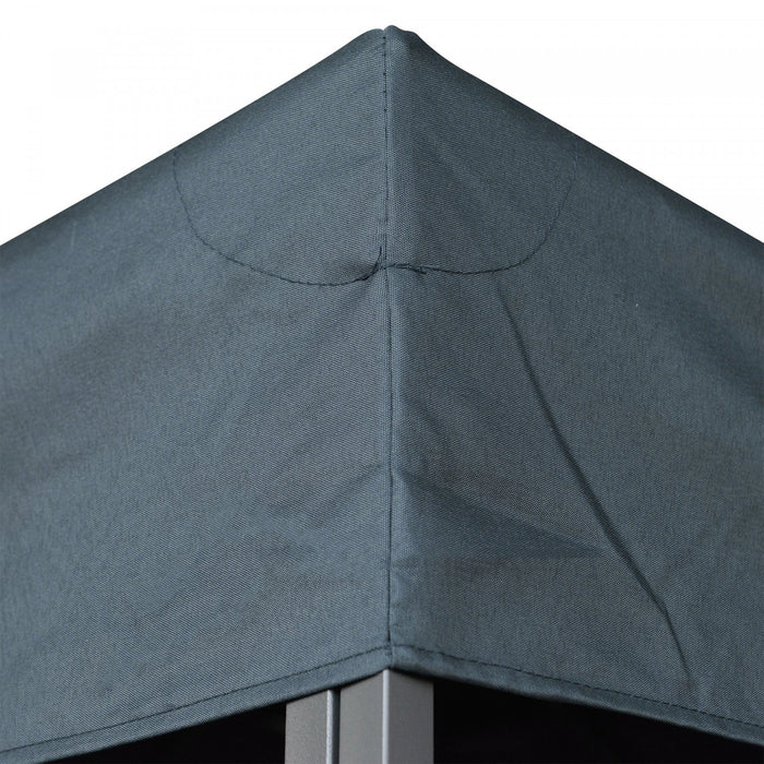 Outsunny 9.8' X 9.8' Square 2-tier Gazebo Canopy Replacement Top Cover Outdoor Garden Sun Shade, Dark Grey