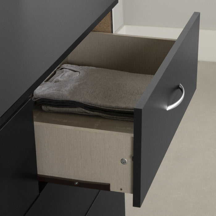 Step One Commode 6 Tiroirs - Noir Solide