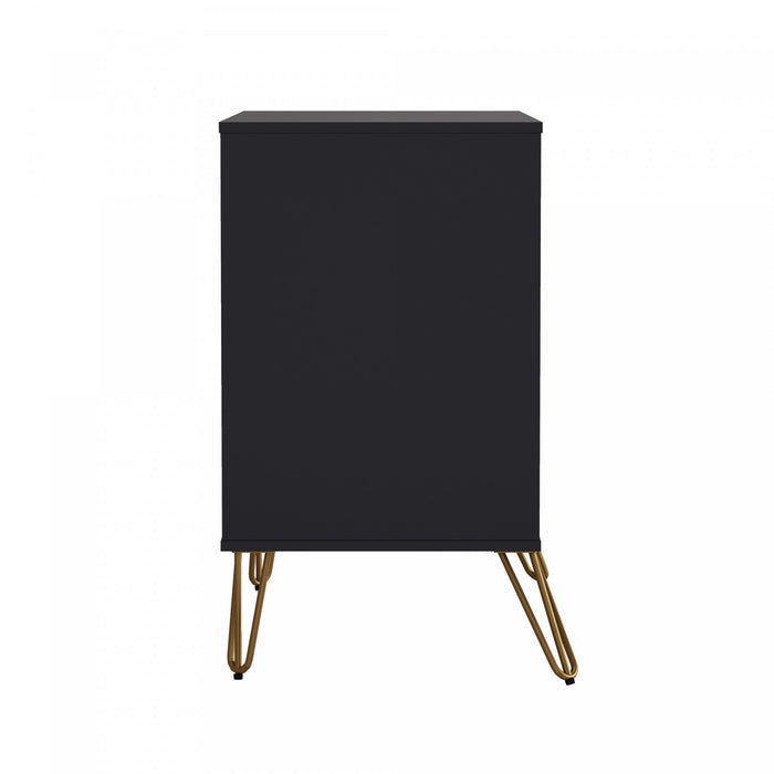 Commode Avira Mid-Century Modern 89 cm en noir (3 tiroirs)