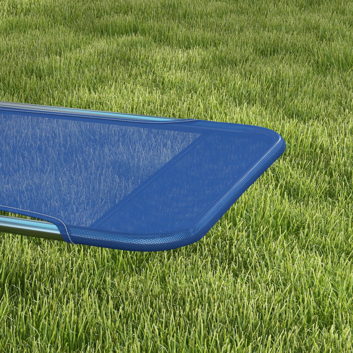 Outsunny Chaise Longue 2 Pcs, Chaises De Piscine Inclinables, Bleu Fonce