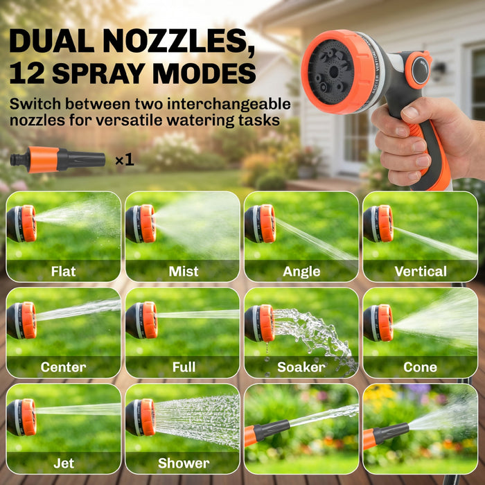 Devidoir retractable Outsunny 1/2\" x 23 m avec buses a 12 modes