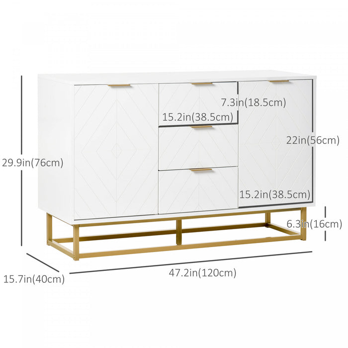 HOMCOM Armoire 3 Tiroirs Buffet Salle a Manger Salon