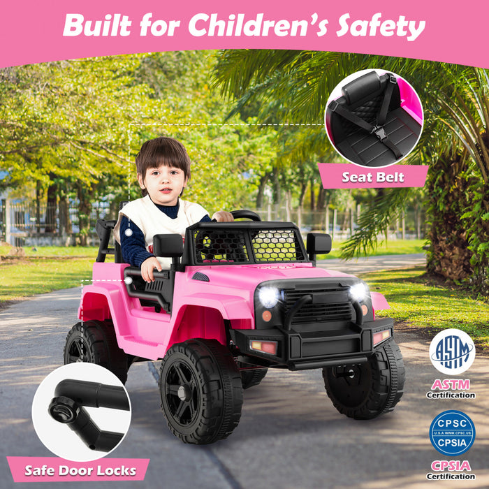 Costway Voiture Electrique 12 V Pour Enfants Costway, Alimente Par Batterie Avec Telecommande, Vehicule Jouet A 4 Roues Pour Garcons Et Filles