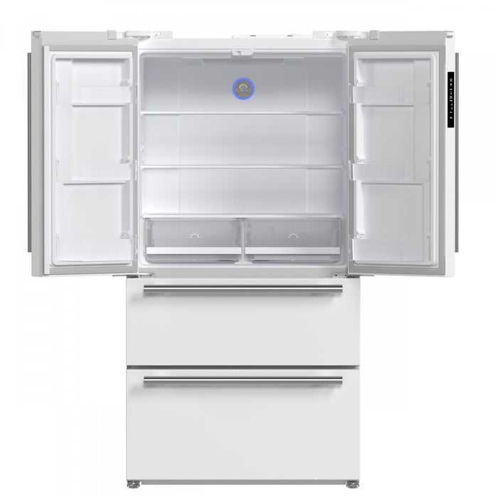 Refrigerateur Espresso Moena de 36 po a portes francaises, blanc, 19,2 pi³ – FFRBI1820-36WHT