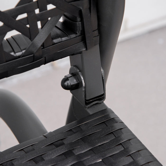 Banc Glissant En Osier Pour 2 Personnes Outsunny, Noir