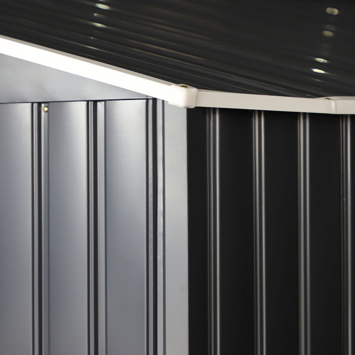 Outsunny 11,2 Pi X 12,5 Pi Remise A Outils De Rangement Pour Jardin A L'arriere, Porte Coulissante Double, 4 Fentes De Ventilation, Gris