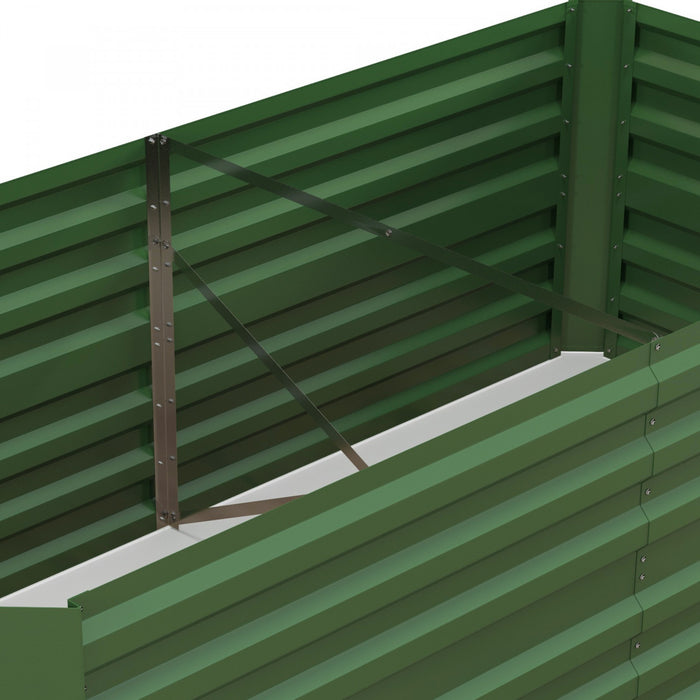 Outsunny Jardiniere Surelevee En Metal Avec Tiges Renforcees, Vert