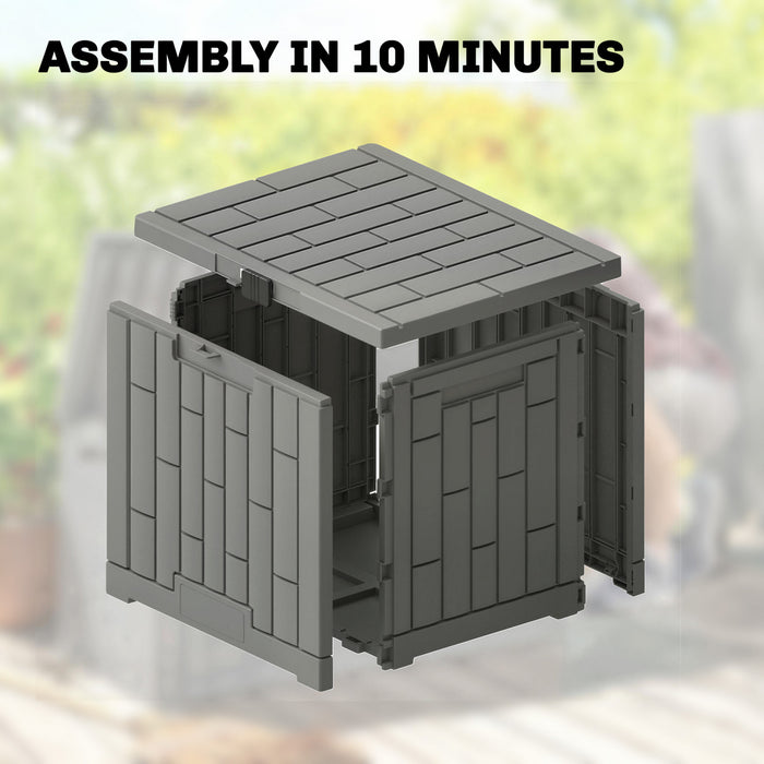 Outsunny Coffre de Rangement en Resine 30 Gallons, Coffre Exterieur Verrouillable