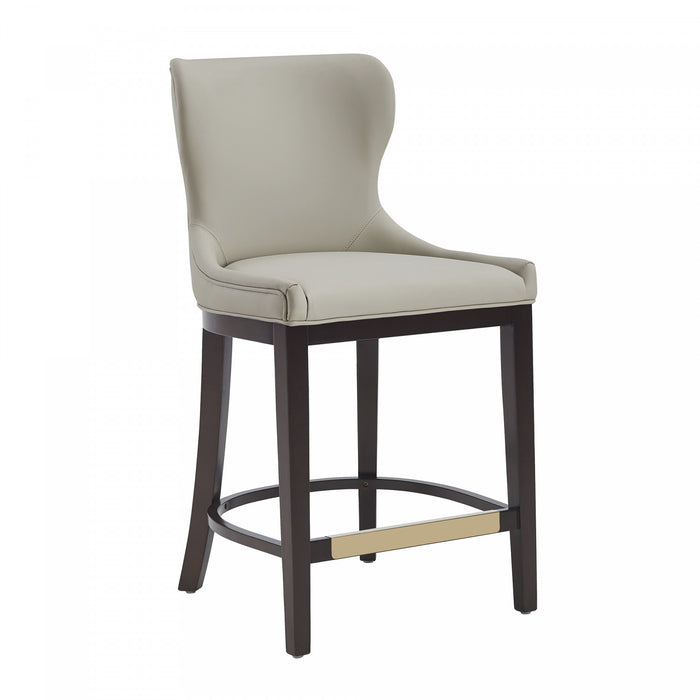 Tabouret de comptoir Blair moderne en bois avec revetement en tissu couleur pierre - Lot de 3