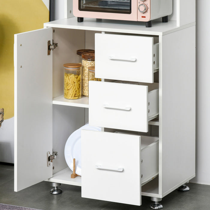 HOMCOM Armoire Cuisine Moderne Organisateur Micro-ondes Blanc