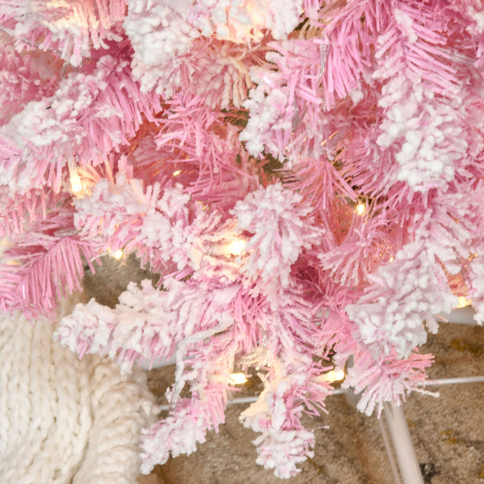 Homcom Arbre De Noel Artificiel Floque De Neige De 6 Pieds