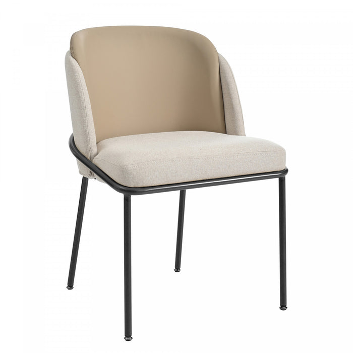 Olivia Ensemble de 6 chaises de salle a manger modernes avec pieds inclines et pieds reglables, beige