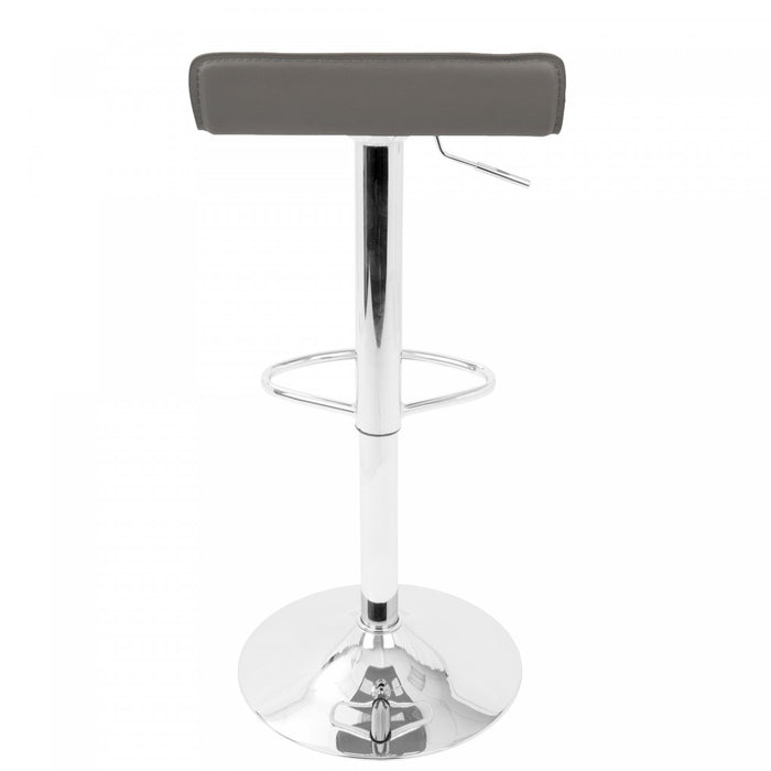 Tabouret pivotant contemporain Ale à hauteur réglable en tissu gris - ensemble de 2