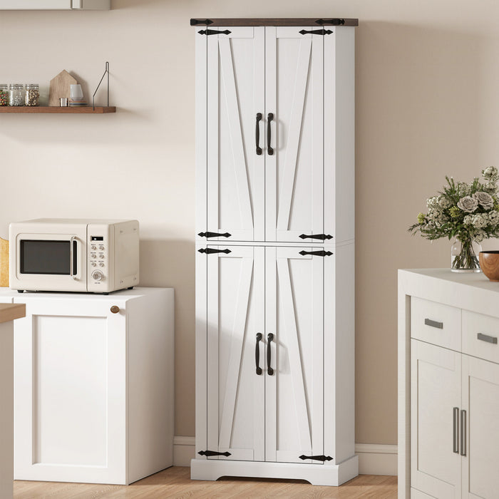 HOMCOM Meuble de rangement 72\" pour garde-manger de cuisine, blanc