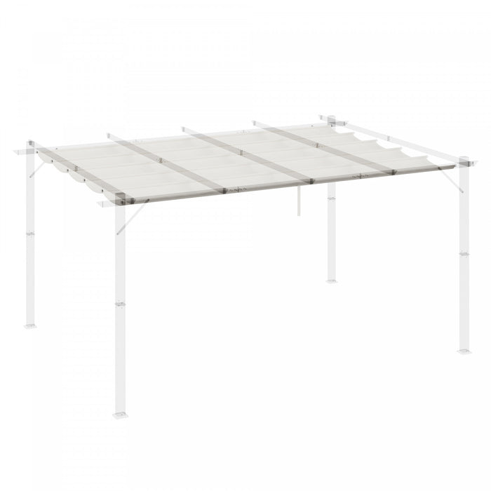 Outsunny Auvent De Rechange Retractable Pour Pergola De 13,1 X 9,8 Pi, Housse De Rechange Pour Pergola, Blanc Creme