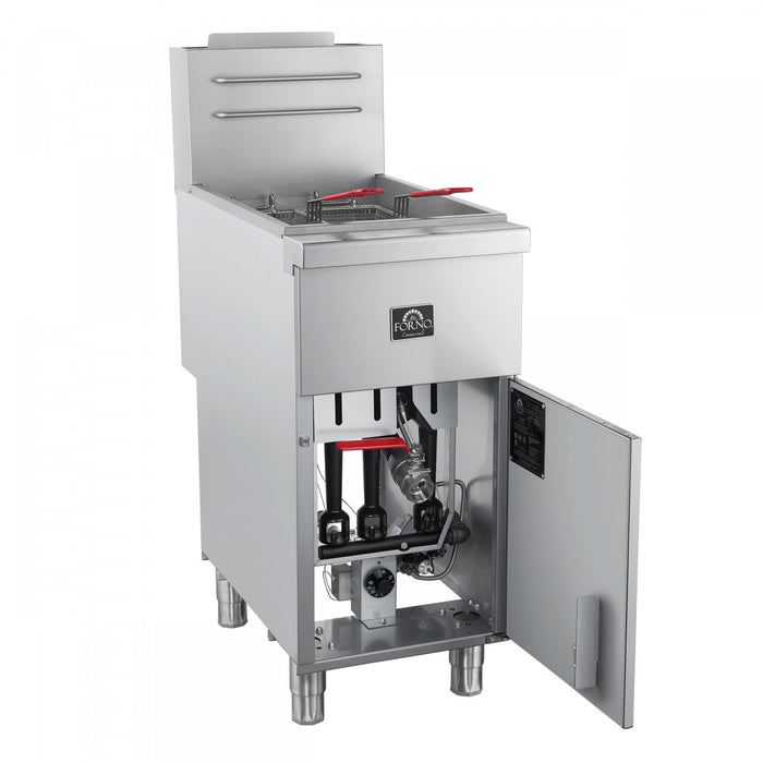 Friteuse au gaz naturel Commerciale, 3 bruleurs (90 000 BTU), capacite d'huile de 40 lb – FCMGF0048