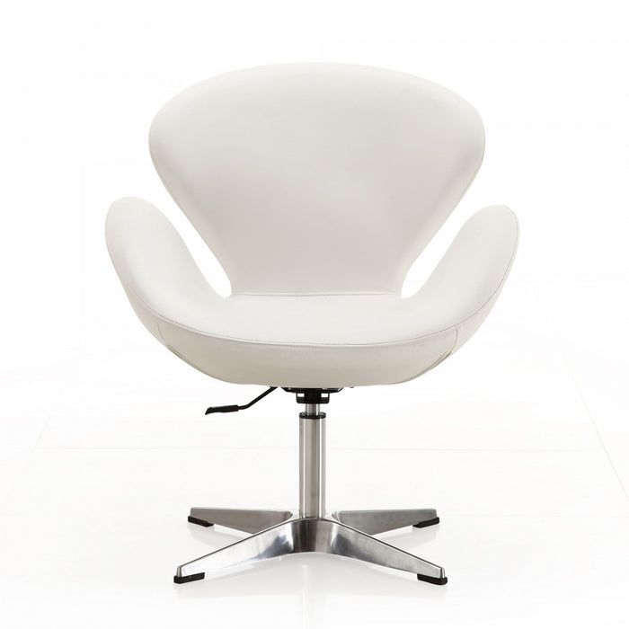 Fauteuil lounge pivotant moderne Raspberry en tissu blanc - Lot de 2