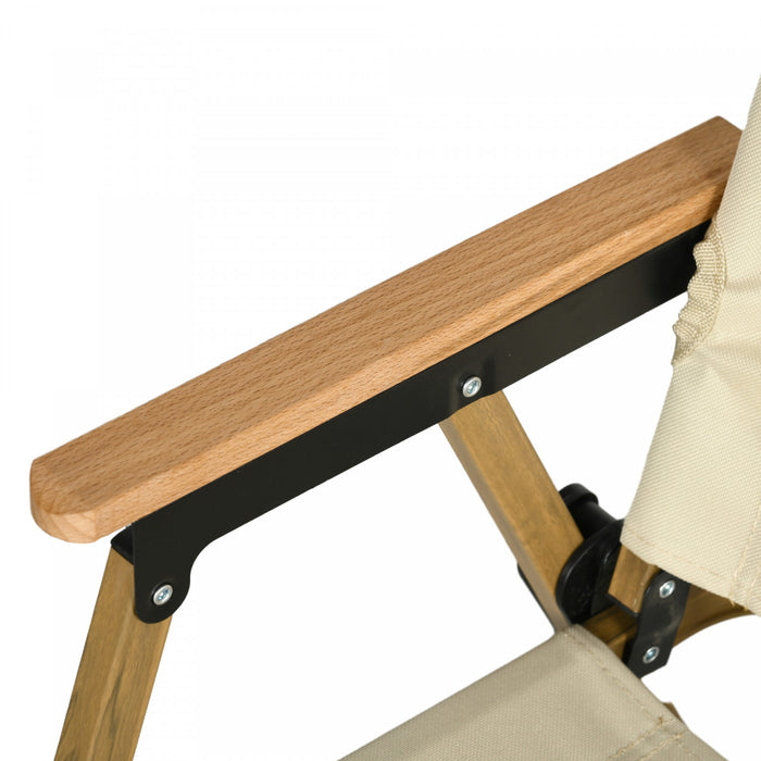 Outsunny Set de 2 chaises de camping pliantes, fauteuils portables, Beige