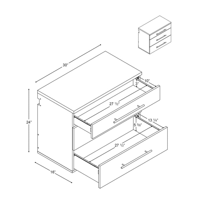 Armoire de plancher HangUps à 3 tiroirs avec rangement - noire