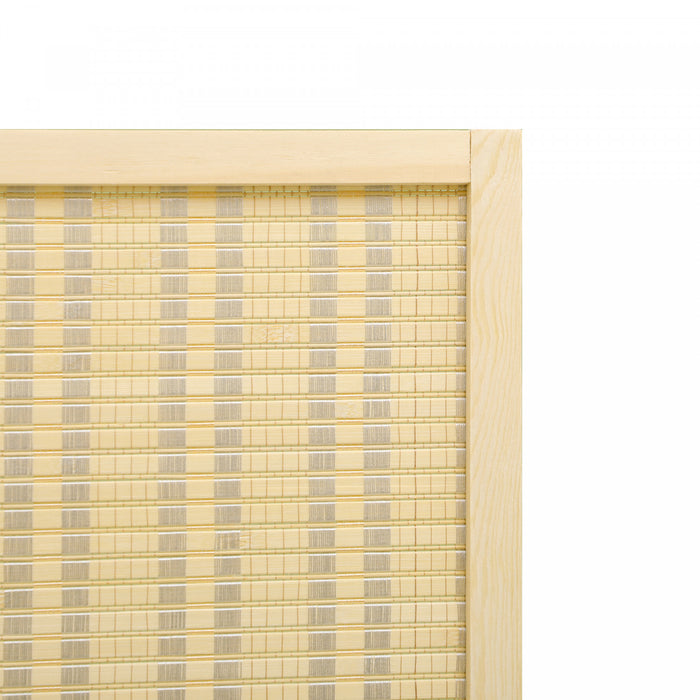 Homcom Ecrans De Separation De Piece 6' 4 Anneaux Avec Bambou Tisse