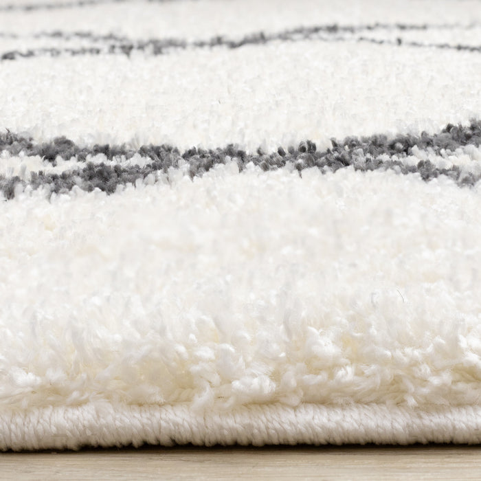 Tapis Fairmont treillis blanc gris, 5'3\" x 7'7\"
