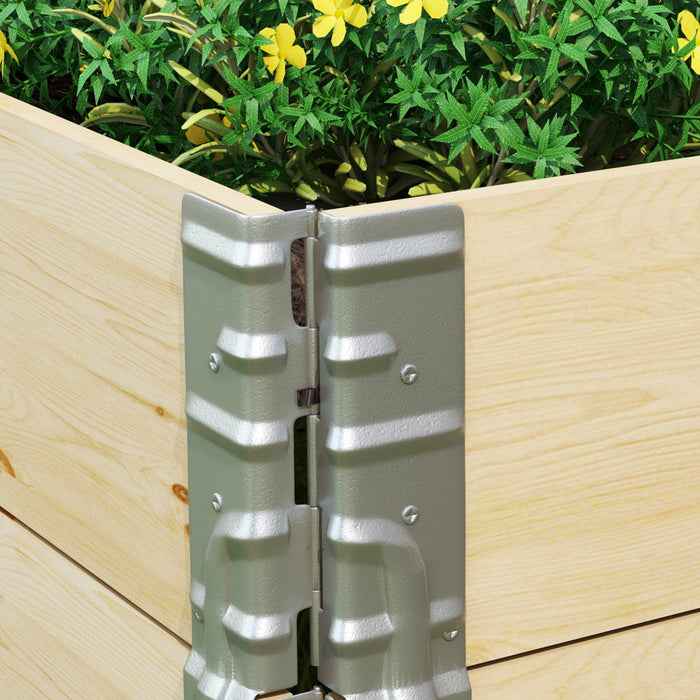 Outsunny Lit De Jardin Sureleve En Bois Pliable Avec Fond Ouvert