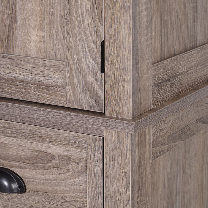 HOMCOM Armoire Garde-Manger Cuisine Etagere Tiroir Bois