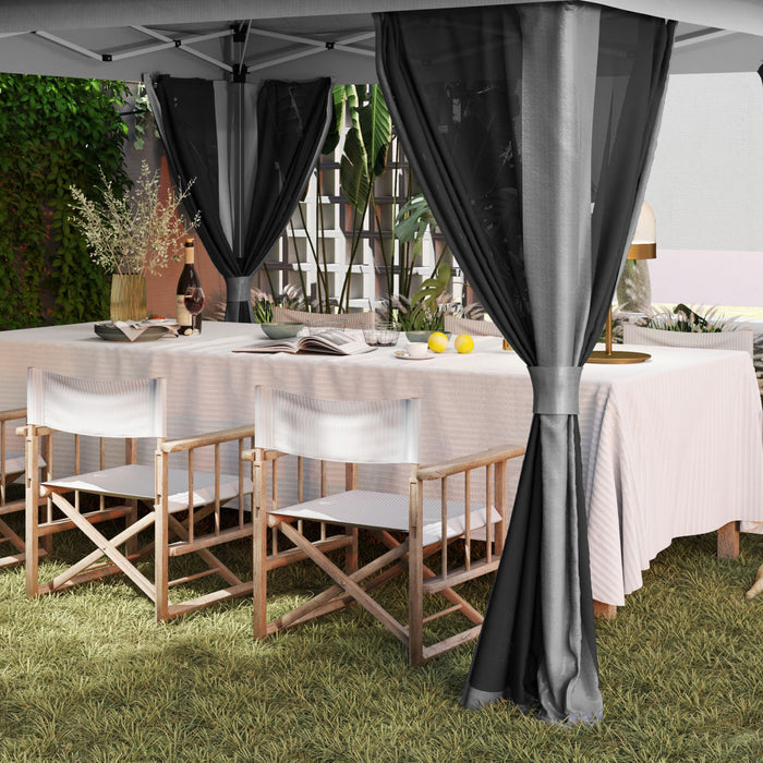 Outsunny Tente Escamotable De 11,7' X 11,7' Avec Sacs De Sable, Upf50+