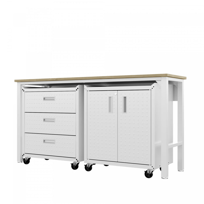 Ensemble de garage moderne Fortress 3 pieces en blanc