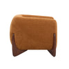 Tuxor Modern Upholstered Boucle Arm Chair with Tuxedo Design, Caramel, Walnut | Tuxor Fauteuil Moderne en Bouclette a Design Tuxedo, Caramel, Noyer