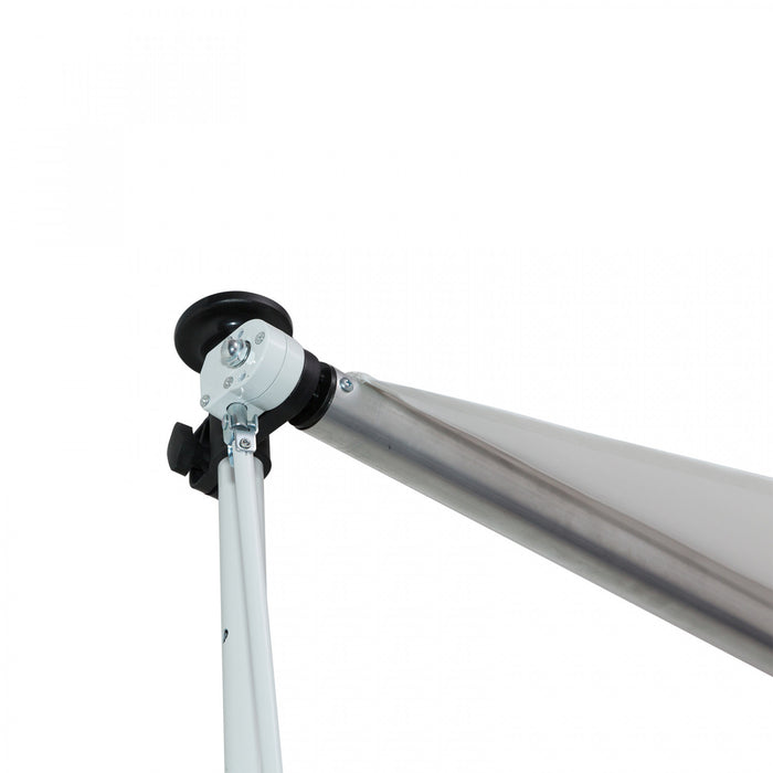 Outsunny Store Banne Manuel Retractable Inclinaison Reglable Installation Rapide Metal Alu Polyester Blanc
