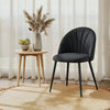 HOMCOM Dining Chairs Set of 4 Kitchen Chairs with Metal Legs Black