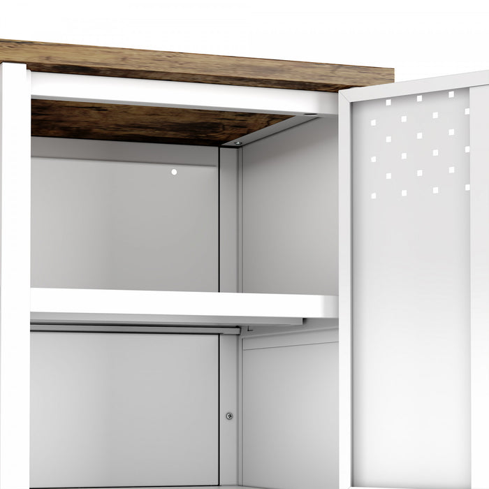 Armoire de rangement moderne Landen 47\" en metal, coloris blanc