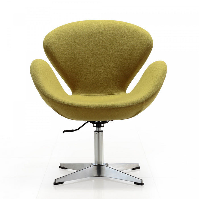 Fauteuil lounge pivotant moderne Raspberry en tissu vert - Lot de 2