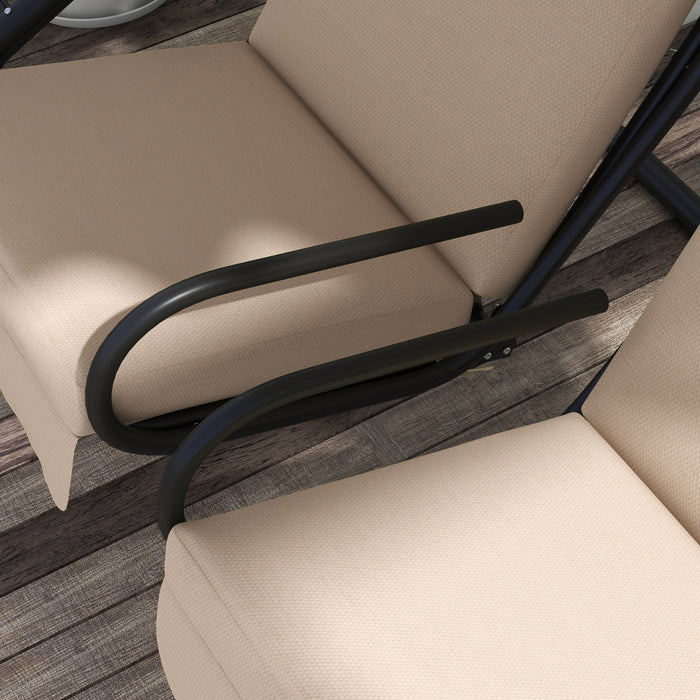 Outsunny Balancelle De Patio A 2 Places Avec Auvent Amovible, Beige