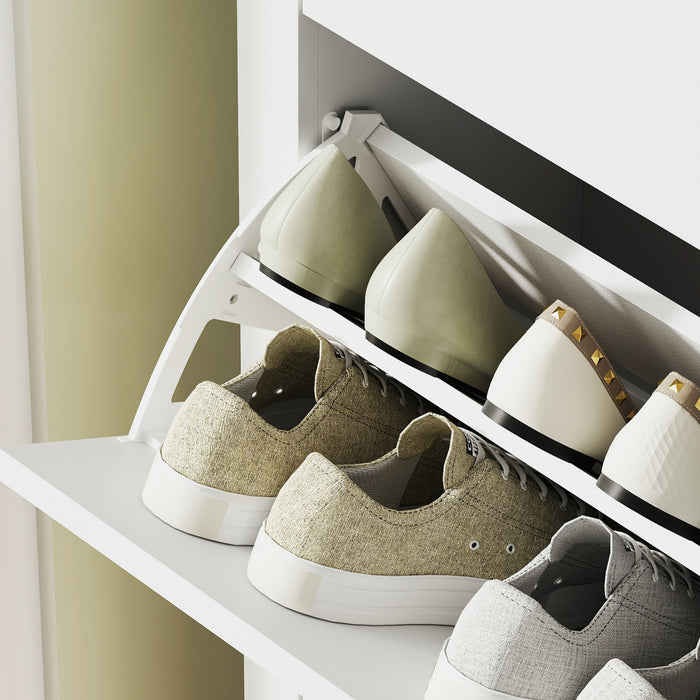 Meuble a Chaussures HOMCOM avec 2 Tiroirs Basculants, Meuble de Rangement