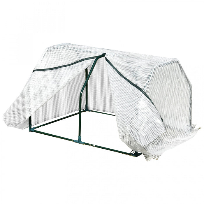 Outsunny 39\" X 28\" X 24\" Portable Mini Serre Pe Grow House Avec Fermeture Eclair Porte Jardinage Plante Couverture Cadre En Acier