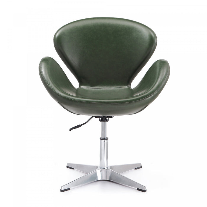 Fauteuil lounge pivotant moderne Raspberry en tissu vert foret - Lot de 2