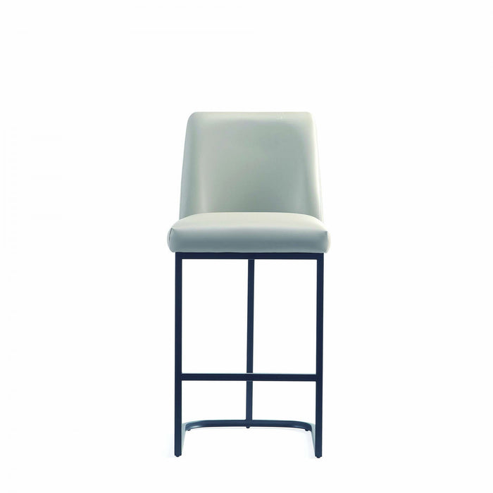 Tabouret de comptoir moderne en metal et tissu Serena, gris clair - Lot de 3