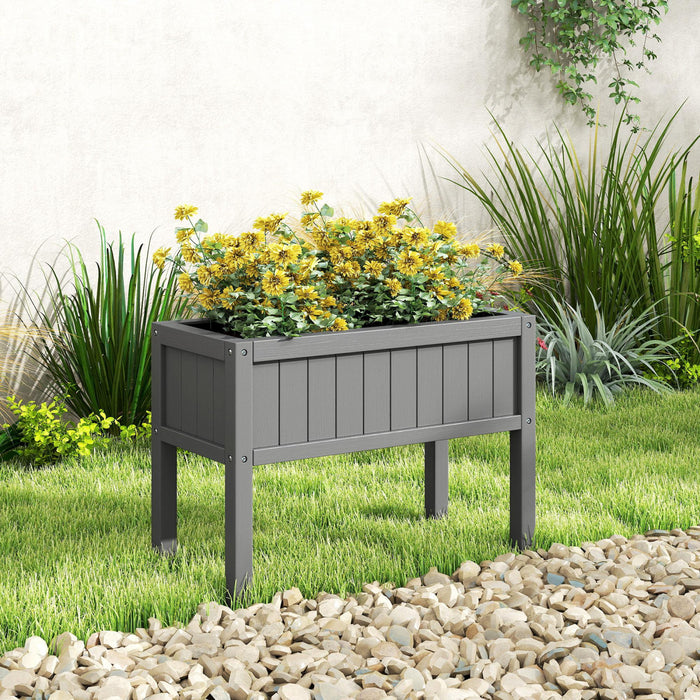 Outsunny Jardiniere surelevee avec trous de drainage, gris
