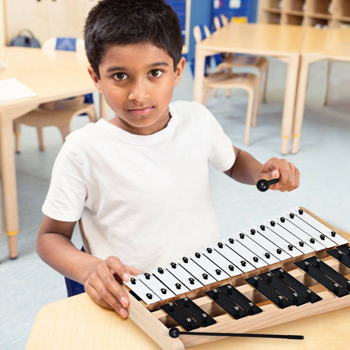 Costway Glockenspiel Xylophone Pliable 27 Notes en Aluminium, Instrument de Musique