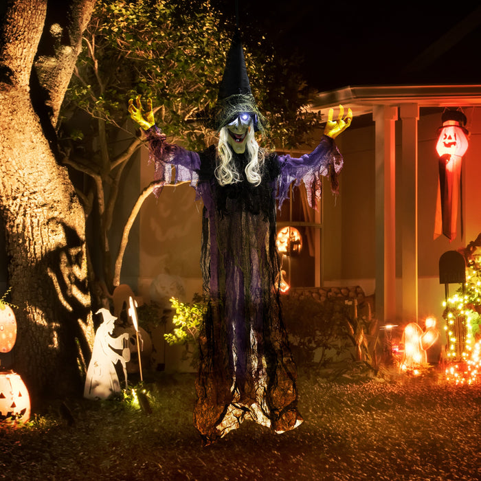 Outsunny Sorciere Animee A Suspendre De 6pi, Decorations D'halloween