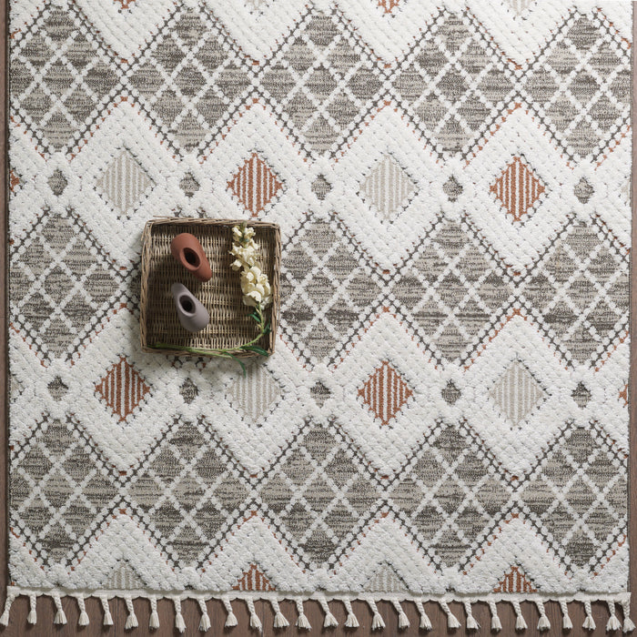 Carpette à poil long Quinto Twinkle orange - 6 pi 3 po x 9 pi