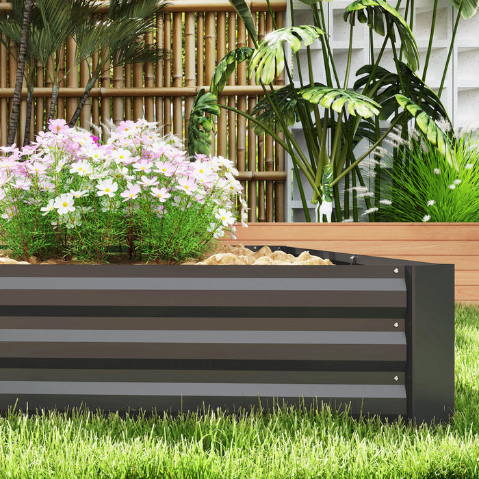 Outsunny Jardiniere galvanisee, lit de jardin en metal 8' x 4' x 1'