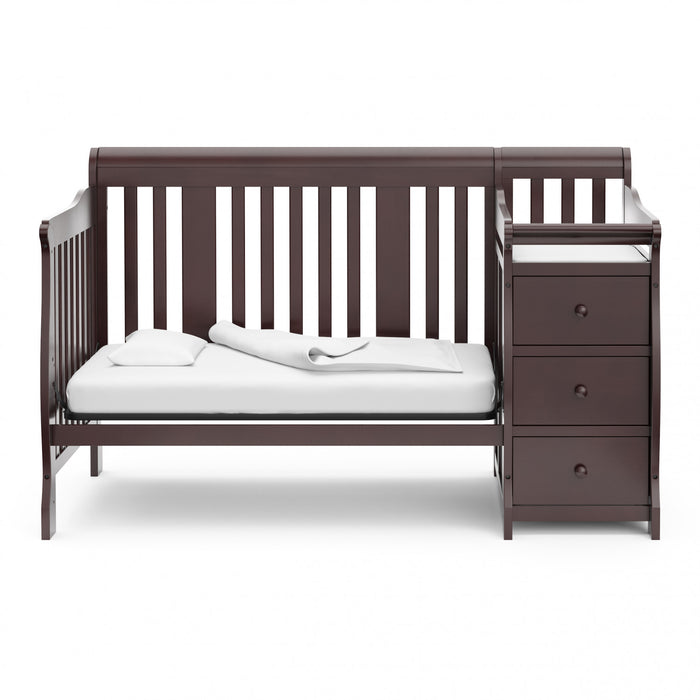 Storkcraft Portofino Lit de bebe convertible 4-en-1 avec table a langer - Espresso