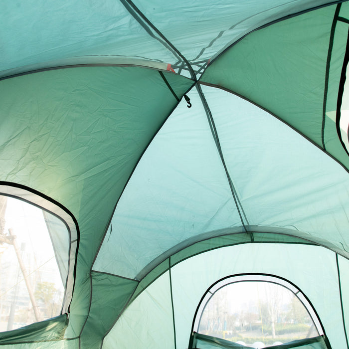 Outsunny Tente De Camping Exterieure 5-6 Personnes, Tente Familiale, Vert