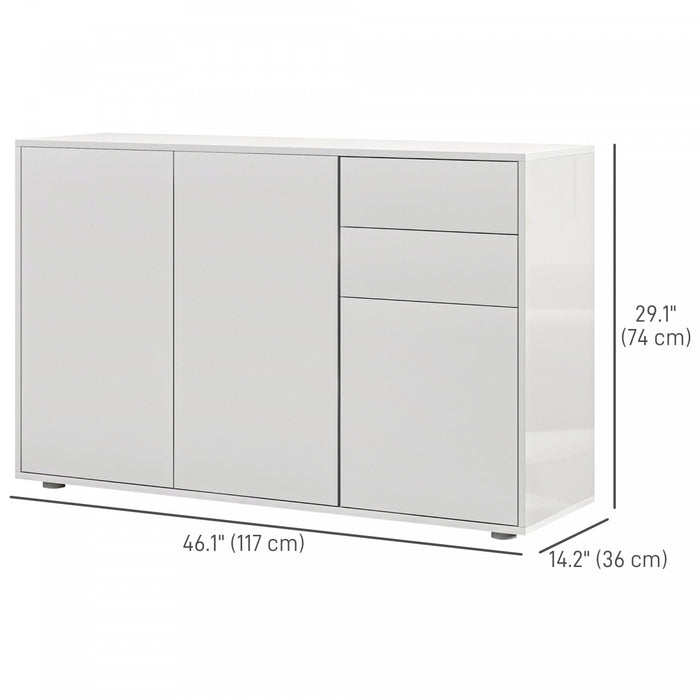 HOMCOM Buffet de cuisine avec tiroirs et armoires de rangement