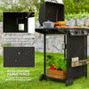 Outsunny 2+1 Burner Propane Gas BBQ Grill, Portable Gas Barbecue Grill with Side Burner, Lid, Side Table, Shelf, Spice Rack, Wheels, Grease Cup, Thermometer for Garden, Black