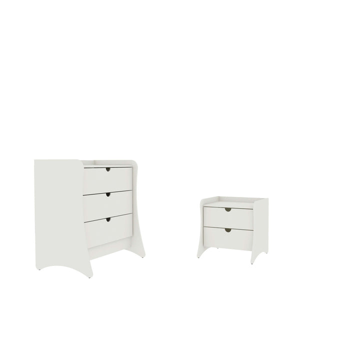 Ensemble de commode 2 pieces Coney style milieu du siecle en blanc