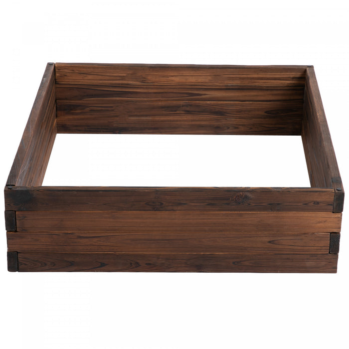 Outsunny Carre Potager Jardiniere Bois Massif Sapin Carbonise